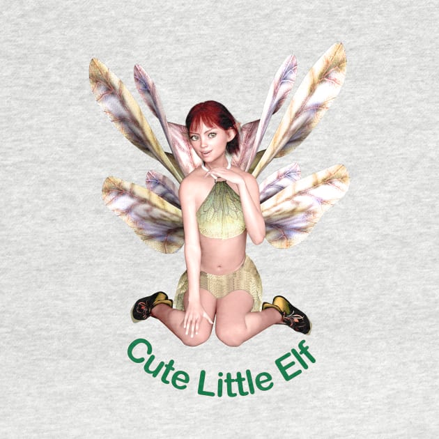 Cute little elf fairy faerie girl butterfly wings happy by Fantasyart123